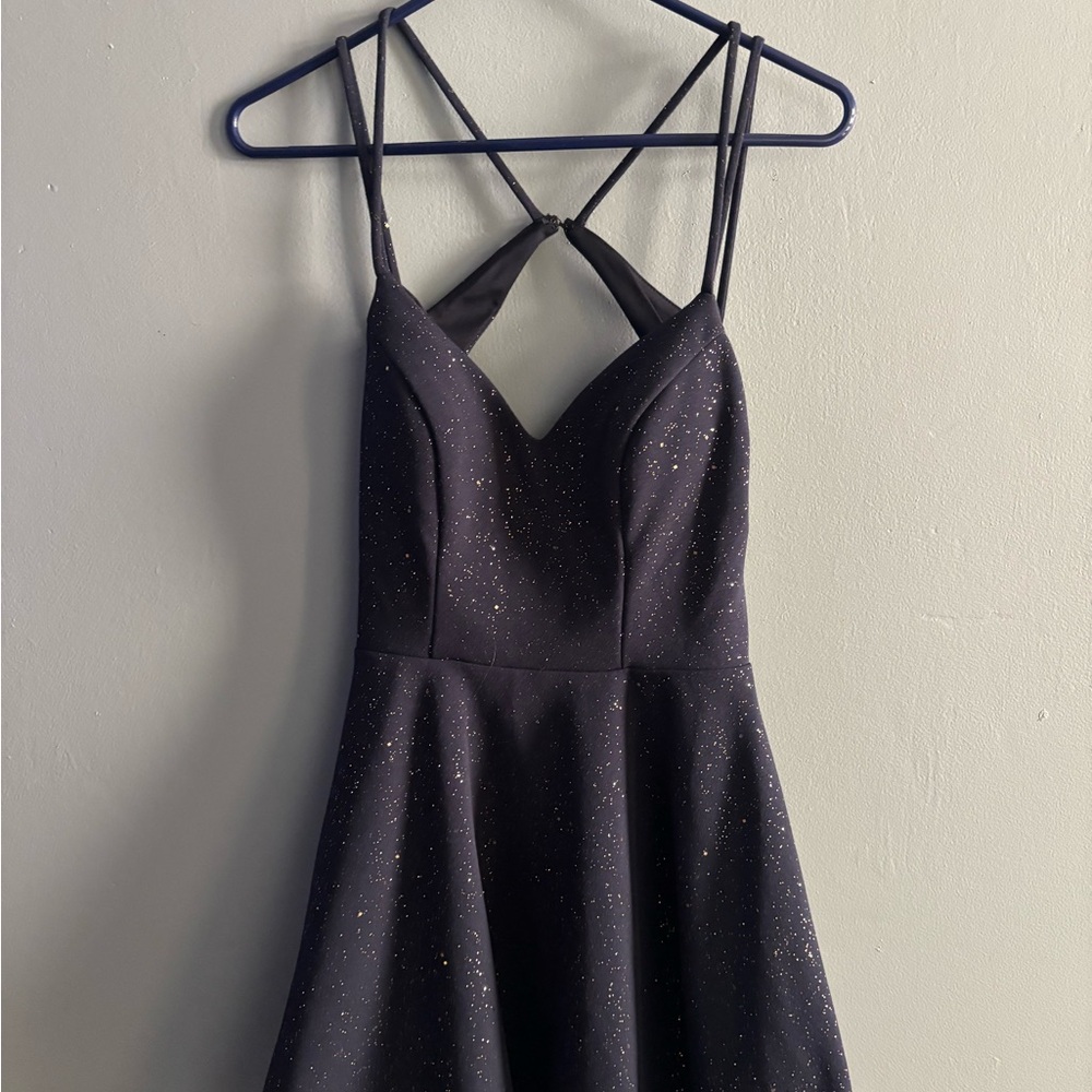 City Studio Black Fit and Flare Cocktail Dress